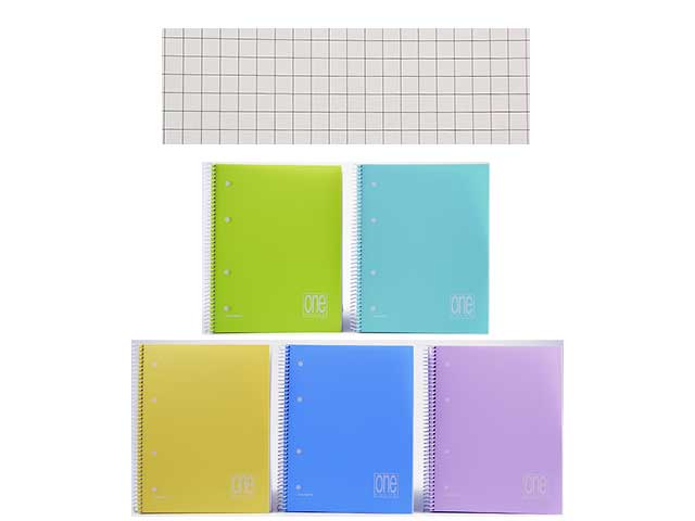 Quaderno a quadretti Blasetti 80 fogli spiralato A5 80gr quadretti 5M colori assortiti 148x210 mm