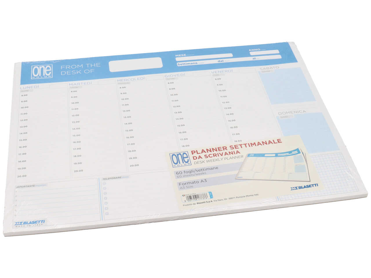 Planner settimanale da scrivania 60 fogli