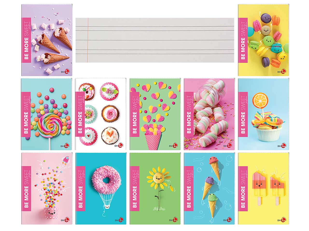Quaderni maxi sweet linea be more different formato 21x29,7, pagine 72+r, rigatura b confezione da 10 quaderni
