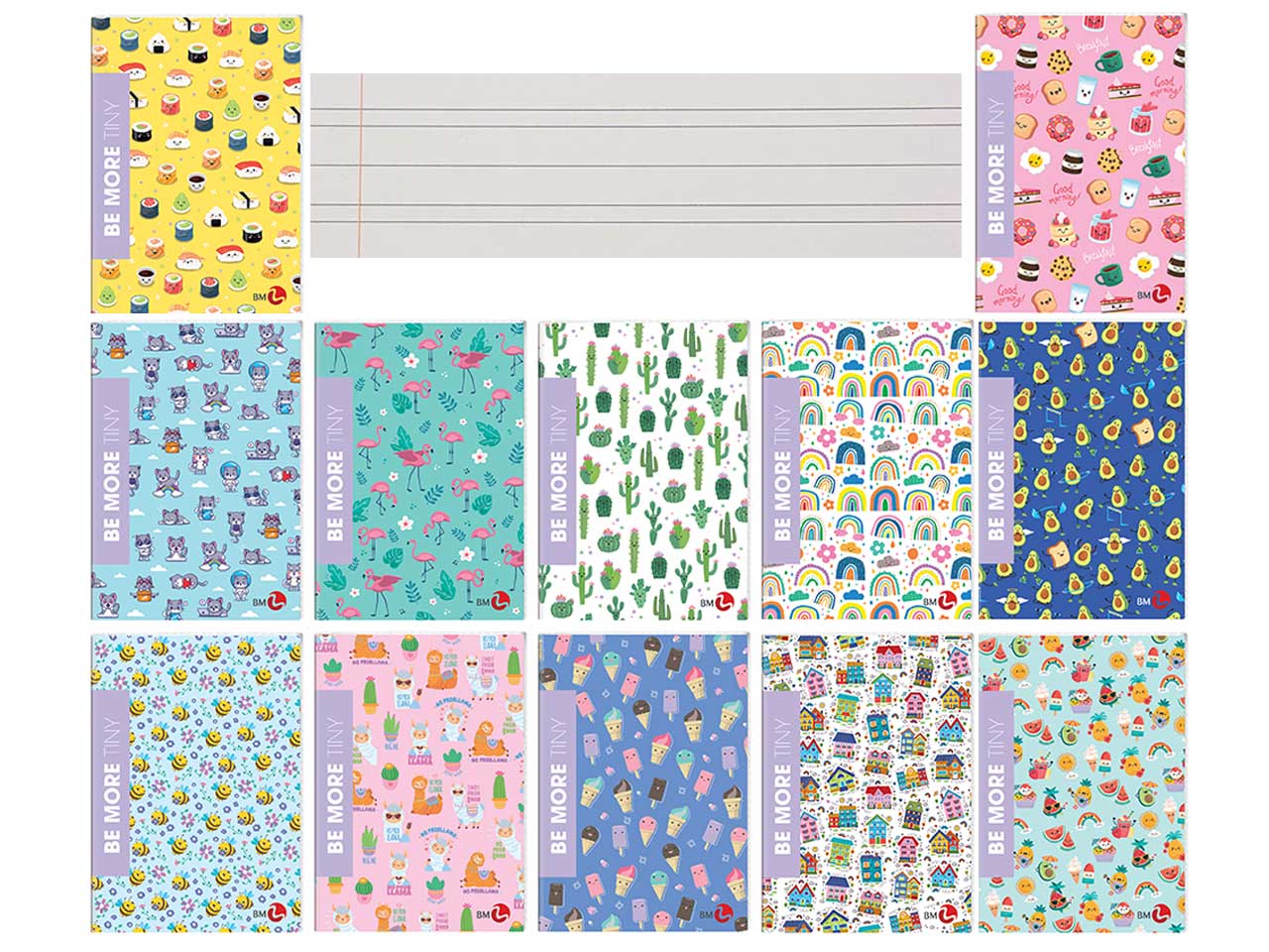 Quaderni maxi tiny linea be more different formato 21x29,7, pagine 72+r, rigatura b confezione da 10 quaderni
