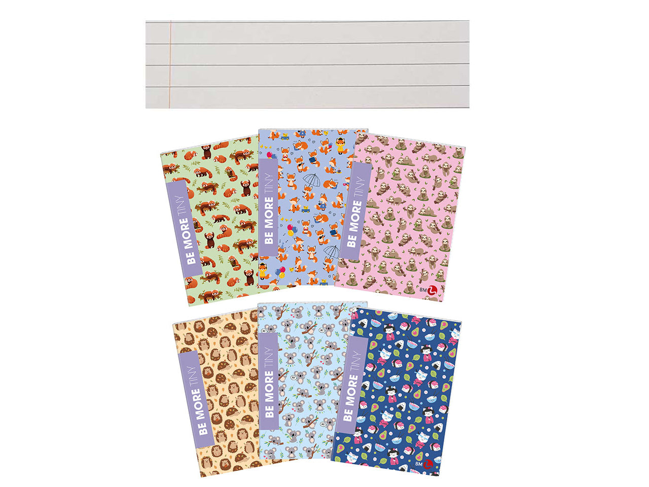 Quaderni maxi tiny linea be more different formato 21x29,7, pagine 72+r, rigatura c confezione da 10 quaderni