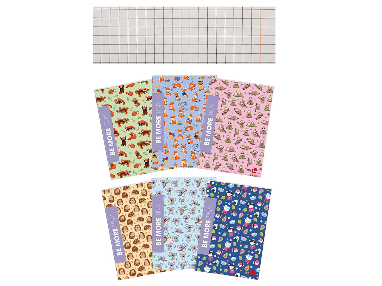 Quaderni maxi tiny linea be more different formato 21x29,7, pagine 72+r, rigatura q confezione da 10 quaderni