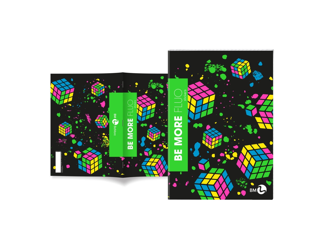 Quaderni maxi fluo linea be more different formato 21x29,7, pagine 72+r, rigatura 5 mm confezione da 10 quaderni