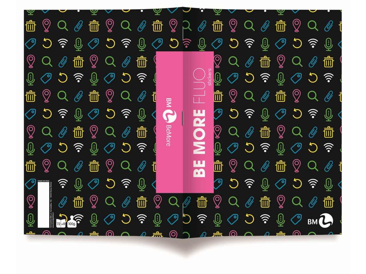 Quaderni maxi fluo linea be more different formato 21x29,7, pagine 72+r, rigatura 5 mm confezione da 10 quaderni