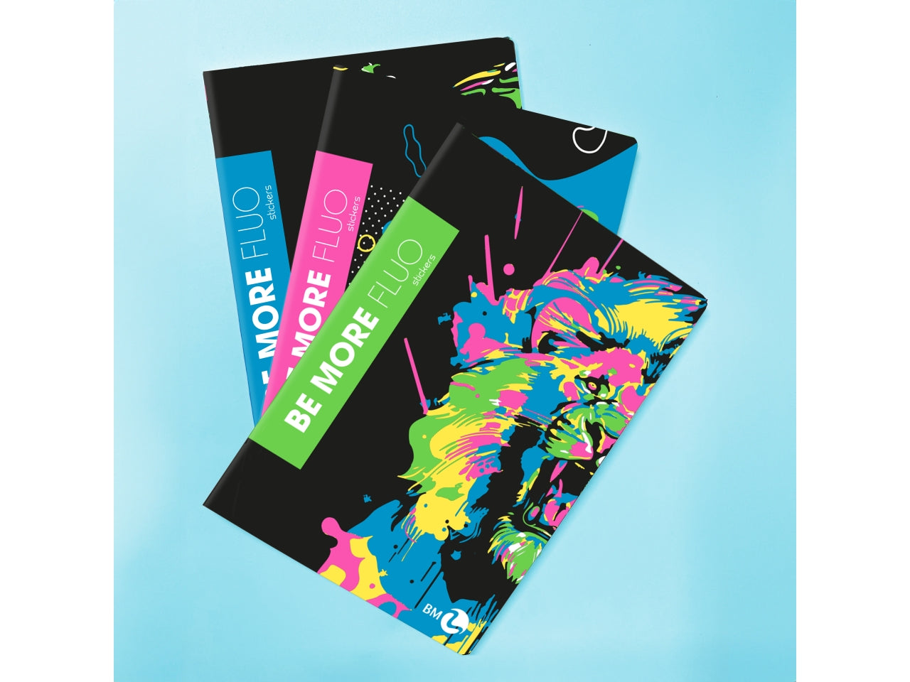 Quaderni maxi fluo linea be more different formato 21x29,7, pagine 72+r, rigatura 5 mm confezione da 10 quaderni