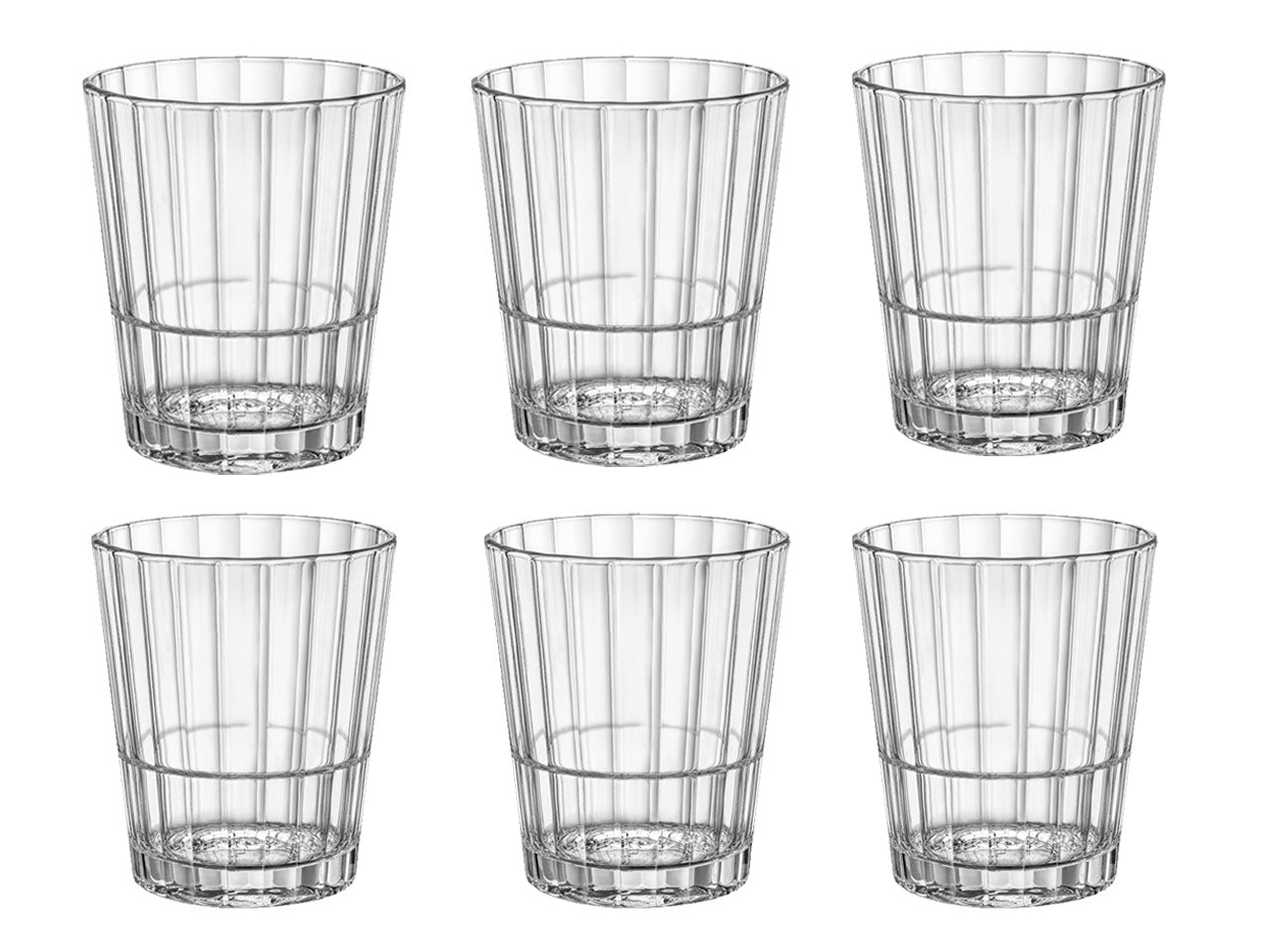 Bicchiere dof in vetro rigato Oxford da 37,4cl, set 6 bicchieri