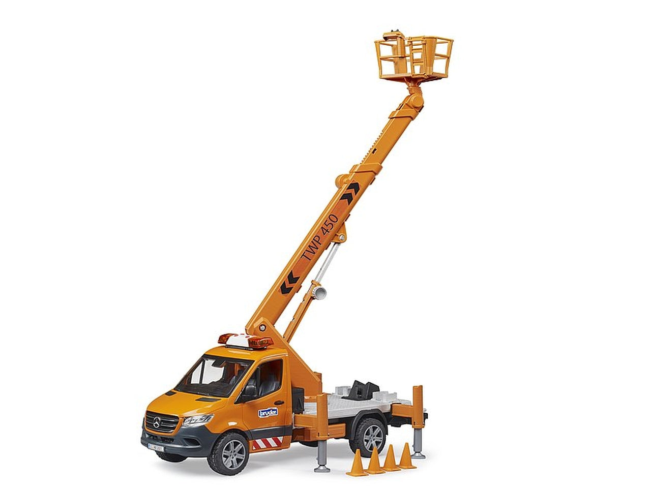 Bruder mb sprinter piattaforma aerea con luci e suono