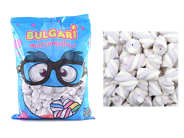 Marshmallow estruso treccia bianco/glicine in busta da 1kg
