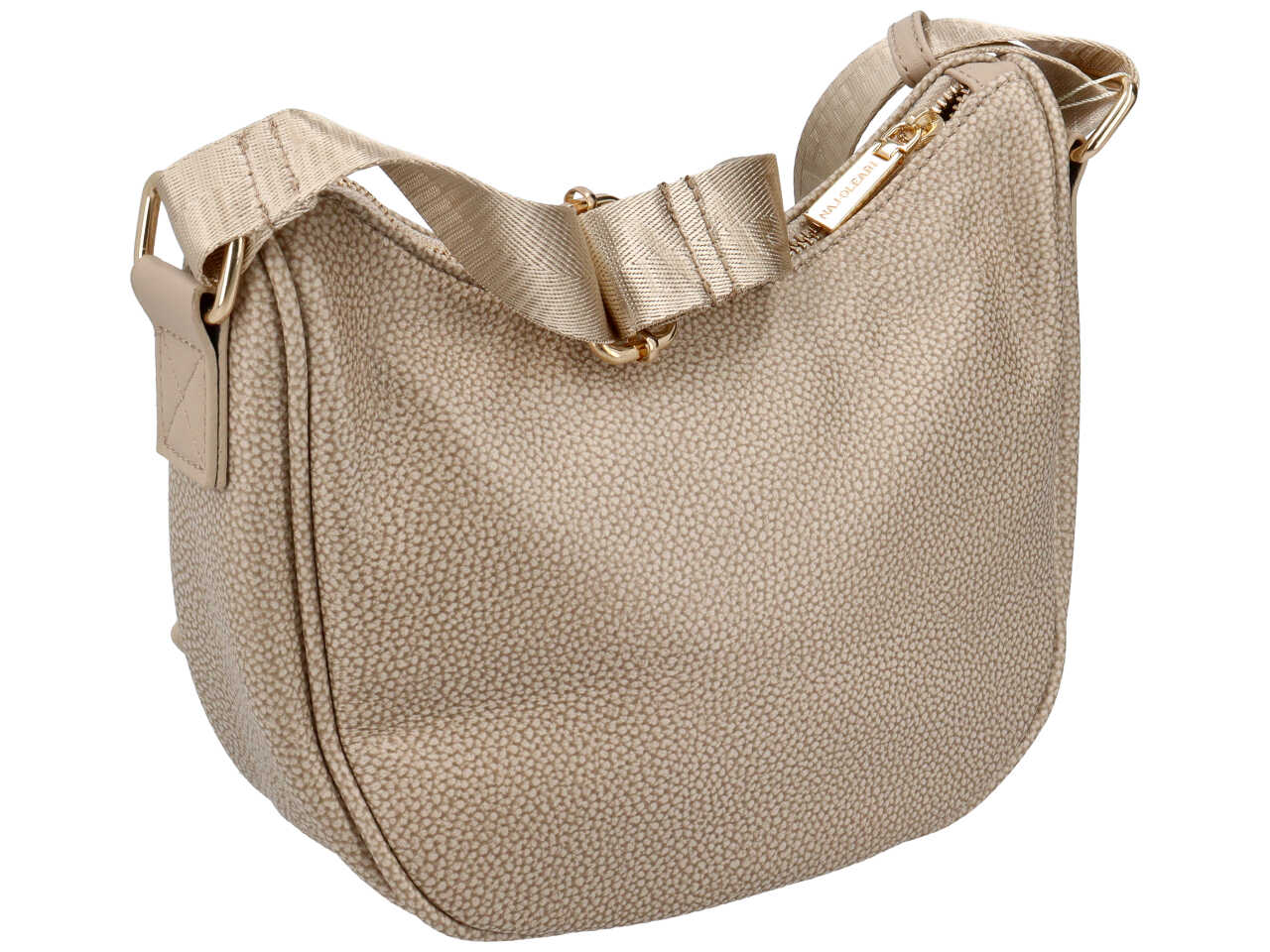 Borsa a tracolla da donna sabbia in similpelle con ciondolo orsetto, 20x24x8,5 cm - Naj Oleari $