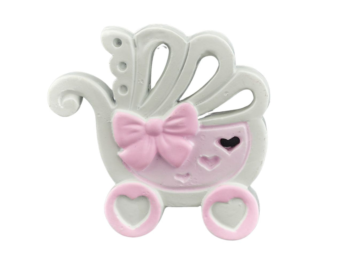 Magnete piatto con carrozzina colore rosa