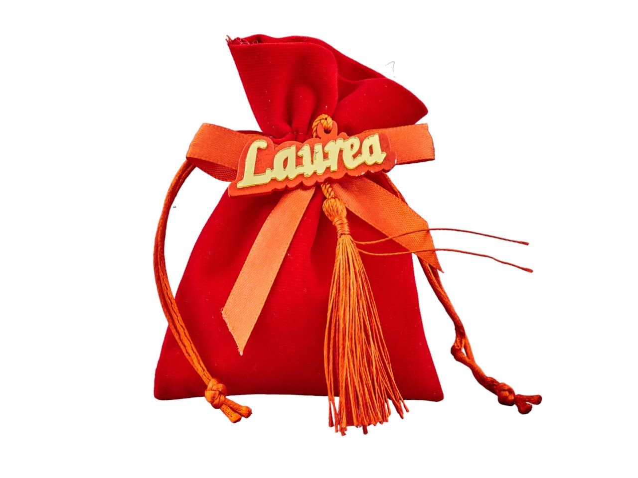 Sacchetto velluto laurea plex colore rosso misura 10x13cm