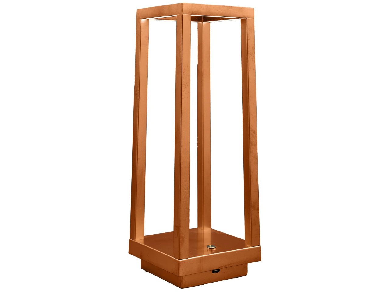 Lampada da tavolo in alluminio ruggine touch led moderno 10x14x28,5 cm - Melograno Tech