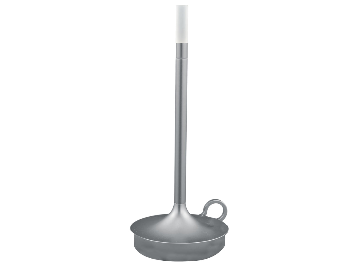 Lampada da tavolo in alluminio argentata led moderno 10x29,5 cm - Melograno Tech