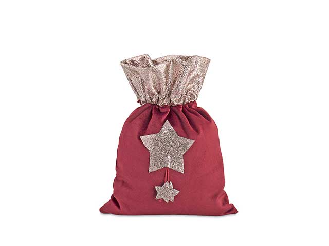 Sacchetto bordeaux/glitter rosa 26178m