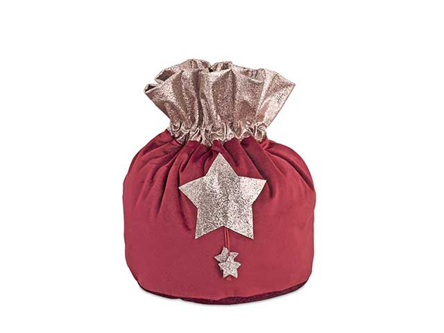 Sacchetto bordeaux/glitter rosa 26179m