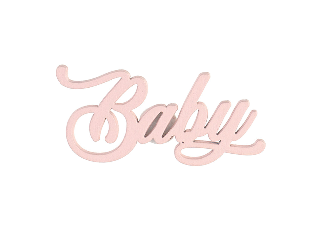 Scritta baby rosa con adesivo 5,5x2,6cm