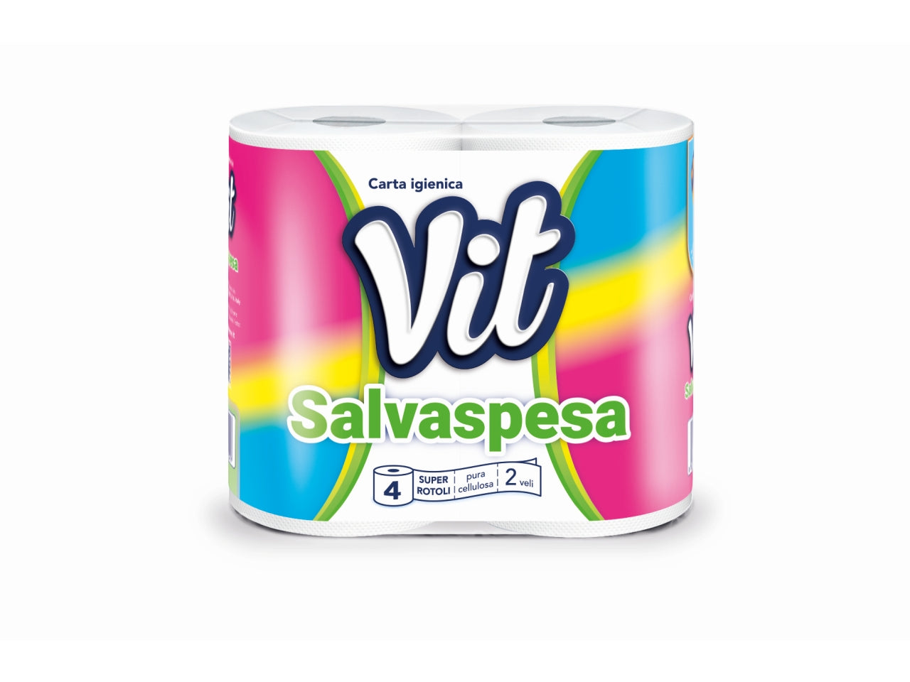 Vit salvaspesa carta igienica 2 veli 4 rotoli in pura cellulosa$