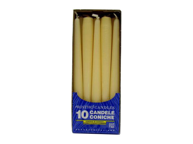 Candela conica 25cm 10 pezzi avorio
