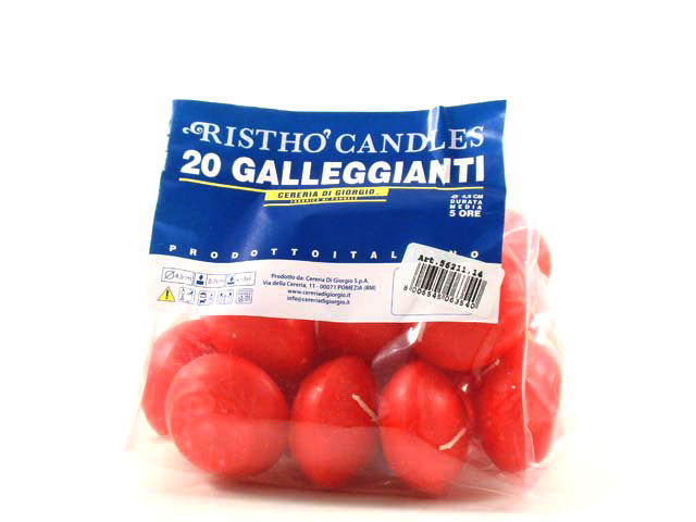 Candela galleggiante 20pz rosso 5621114