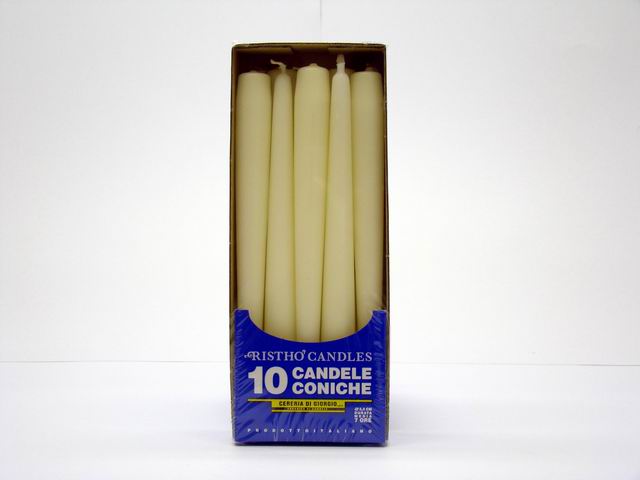 Candela conica 25 10 pezzi panna 56213.34
