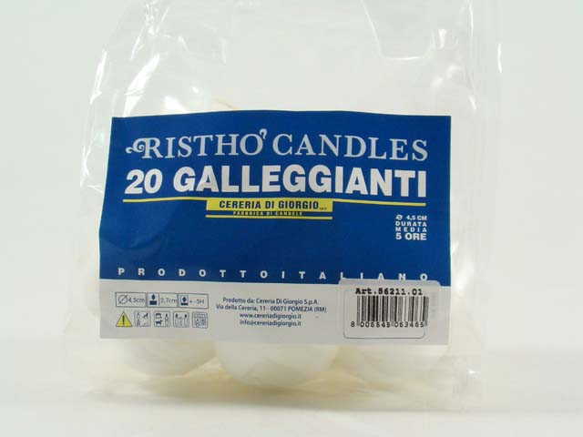 Candela galleggiante 20 pezzi bianco5621101