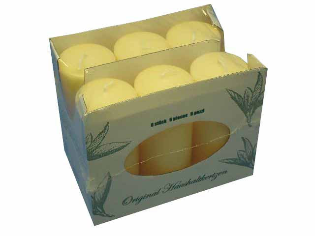 Candela moccolo 60x15 6 pezziavorio56202.02