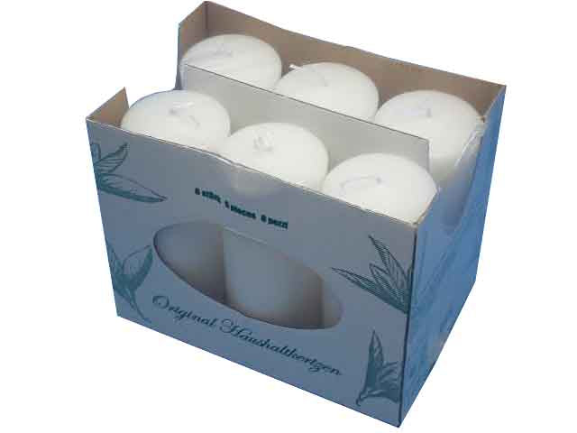 Candela moccolo 60x15 6 pezzi bianco56202.01