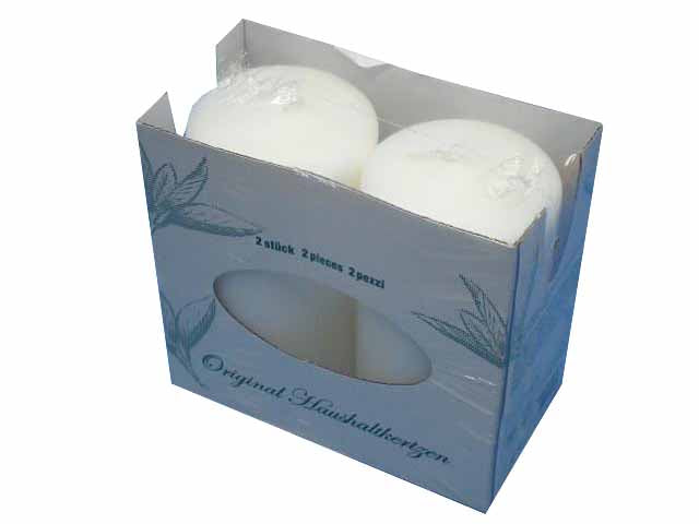 Candela moccolo 80x15 2 pezzi bianco56205.01