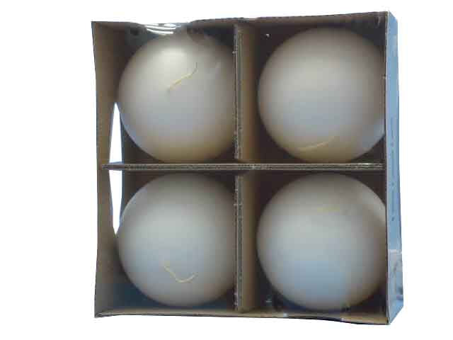 Candela sfera 8cm 4 pezzi bianco 56209 01