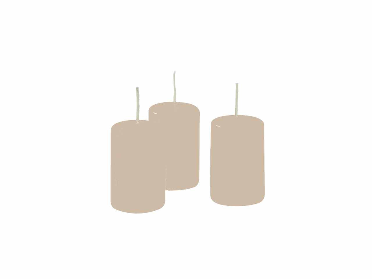 Candela moccolo 40x7cm 12 pezzi cipria