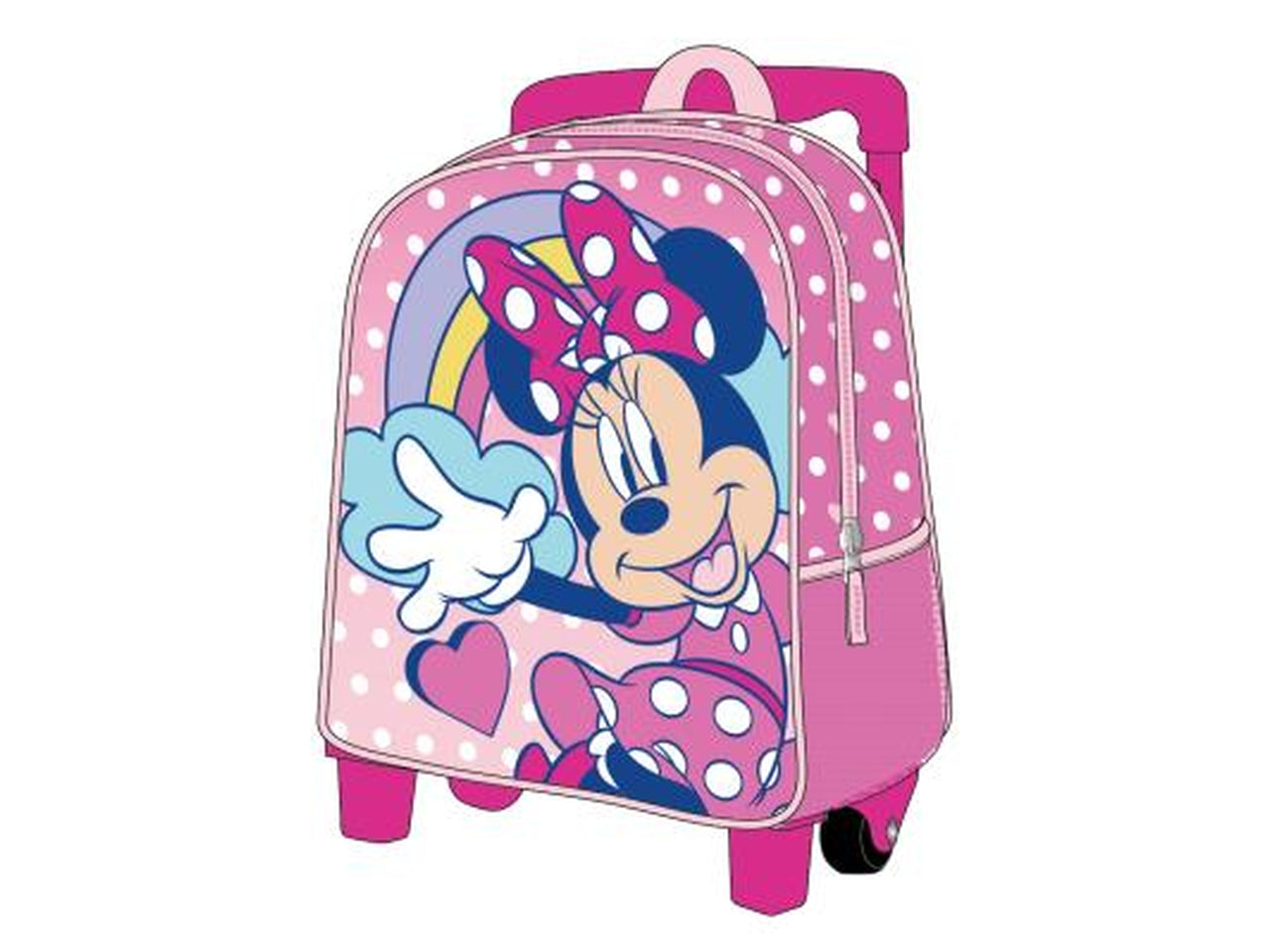 Zaino trolley asilo Minnie per bambina in poliestere fucsia e rosa 29,5x25x12 cm - CerdÃ 