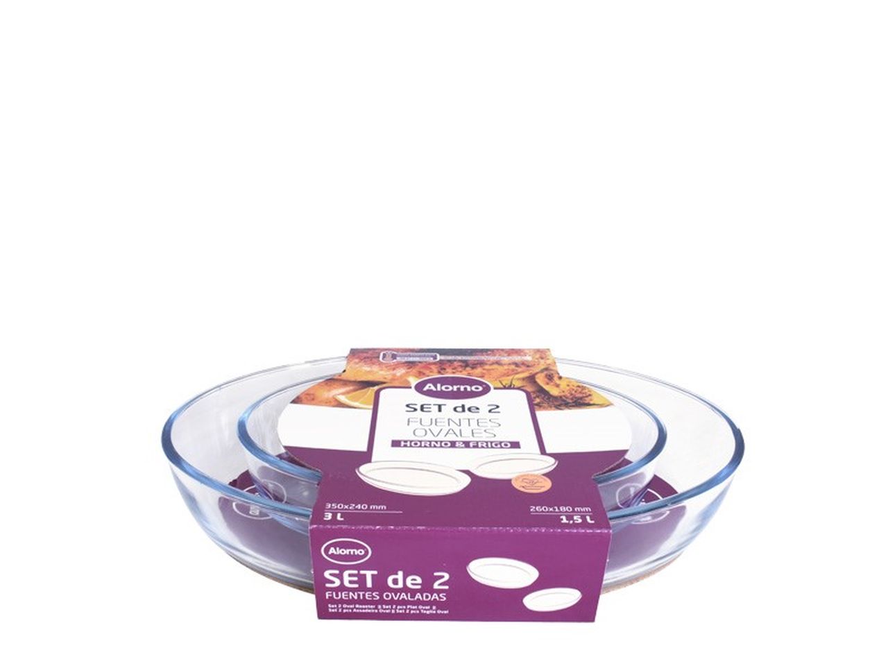 Alorno set da 2 teglie ovali 3,2l e 1,5l