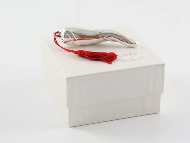 Corno piccolo argento pennacchio red087