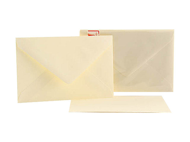 Biglietti e buste avorio carta opaca, confezione da 10, 9x14 cm - GS Cartotecnica