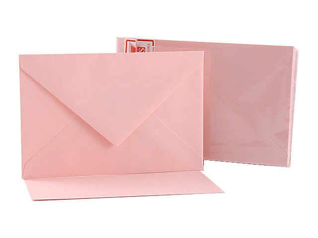 Biglietti e buste rosa carta opaca, confezione da 10, 9x14 cm - GS Cartotecnica