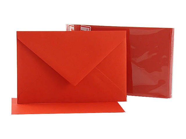 Biglietti e buste rosso carta opaca, confezione da 10, 9x14 cm - GS Cartotecnica