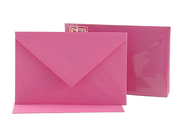 Biglietti e buste fucsia carta opaca, confezione da 10, 9x14 cm - GS Cartotecnica