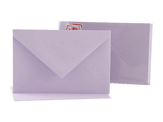 Biglietti e buste lilla carta opaca, confezione da 10, 9x14 cm - GS Cartotecnica