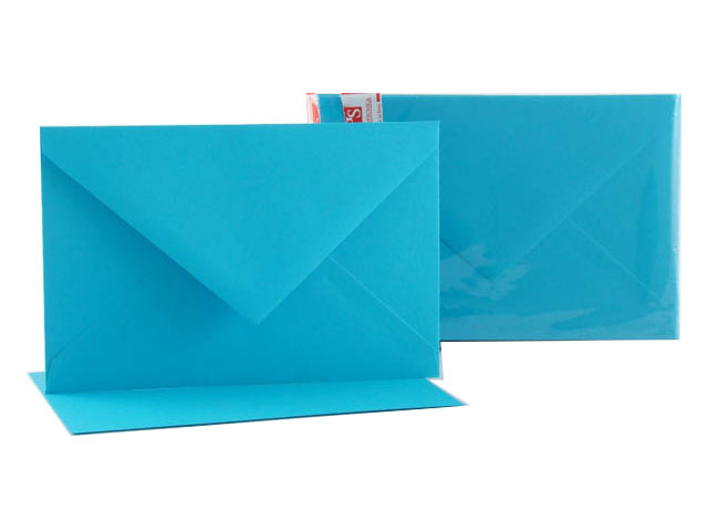 Biglietti e buste blu reale carta opaca, confezione da 10, 9x14 cm - GS Cartotecnica