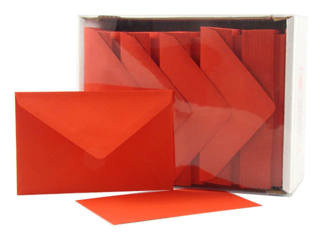 Biglietti e buste augurali in carta opaca rosso 250 pezzi, formato 9, 9x14 cm - GS Cartotecnica