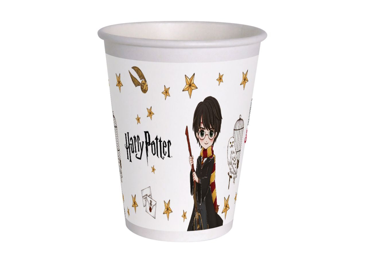 Bicchieri di carta compostabile harry potter capacita' 225ml - la confezione comprende 8 bicchieri