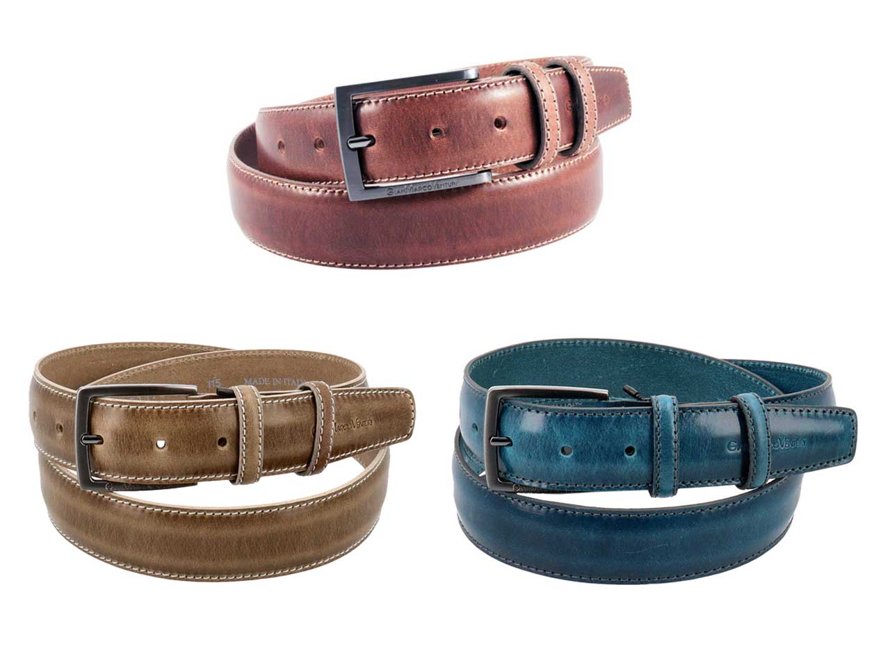 Gmv uomo cintura dash nei colori blu, taupe e marrone
