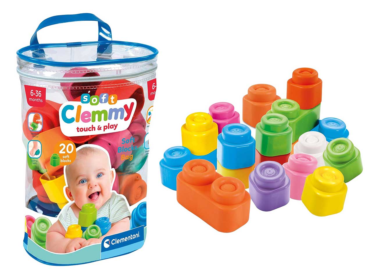 Soft clemmy sacca con 20 mattoncini