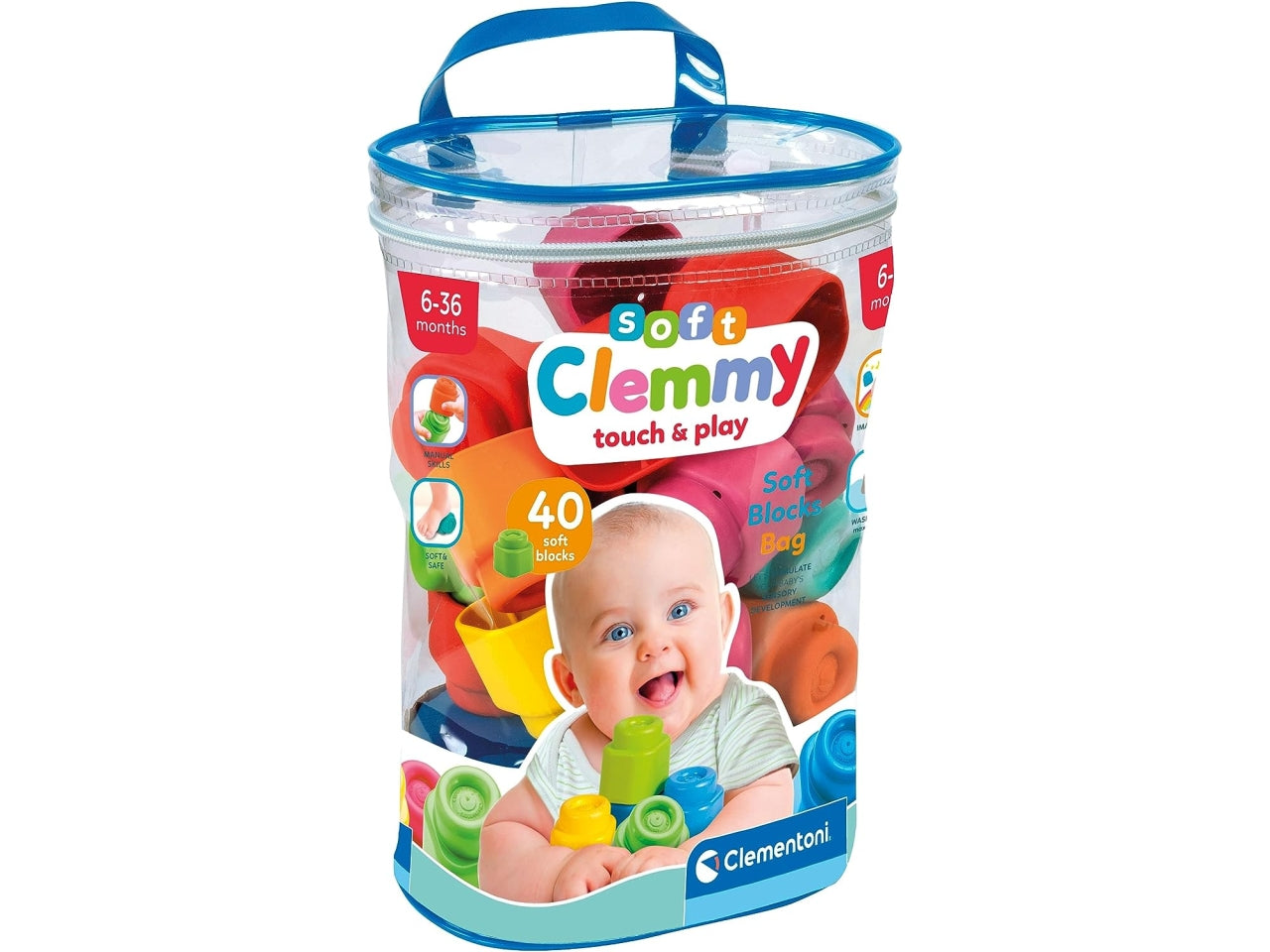 Soft clemmy sacca con 40 mattoncini