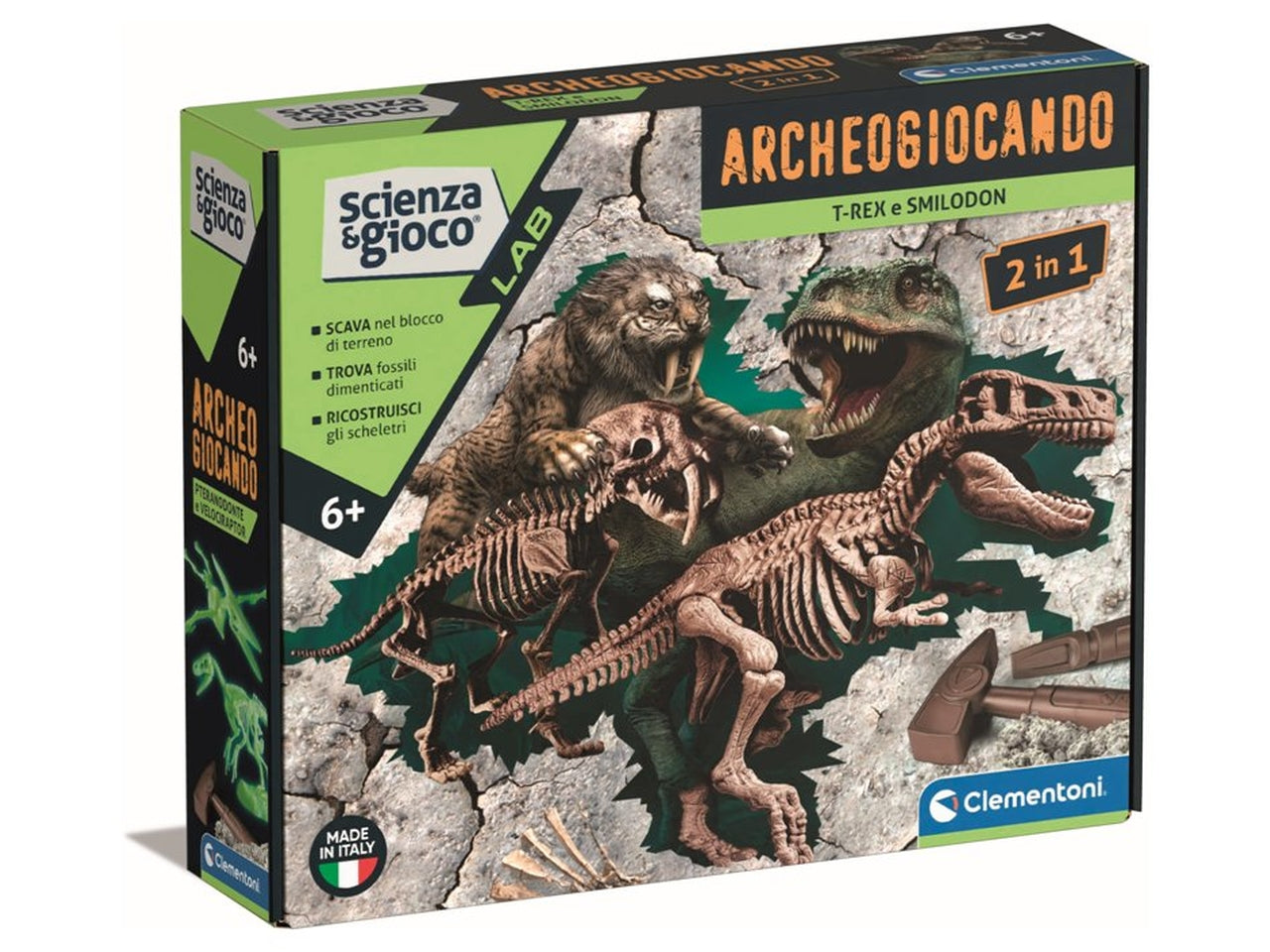 Archeogiocando T Rex e Smilodon 2 in 1 - Clementoni