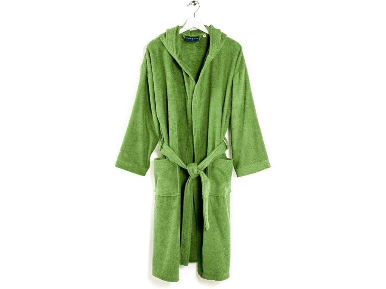 Accappatoio adulto cotone spugna 400gr/mq verde monocromatico taglia xxl - Caleffi