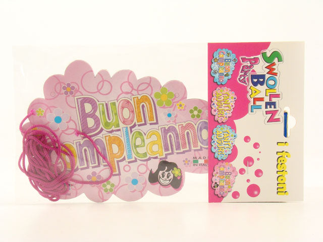 Festone nuvola buon compleanno rosa 1262