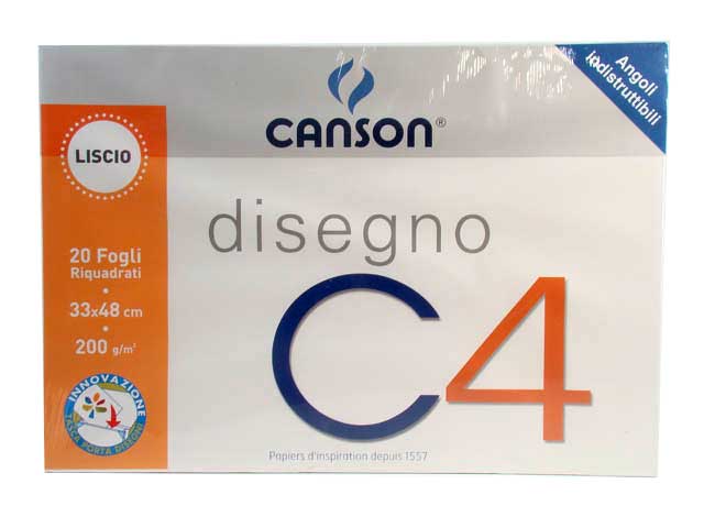 Album riquadrato da disegno c4 liscio 20 fogli con angoli indistruttibili 33x48cm 200gr