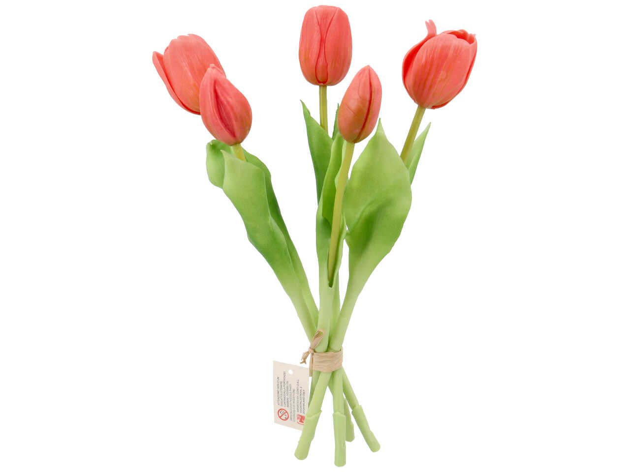 Tulipano pesca artificiale in plastica, mazzo a 5 steli 12x12x28 cm - Conti