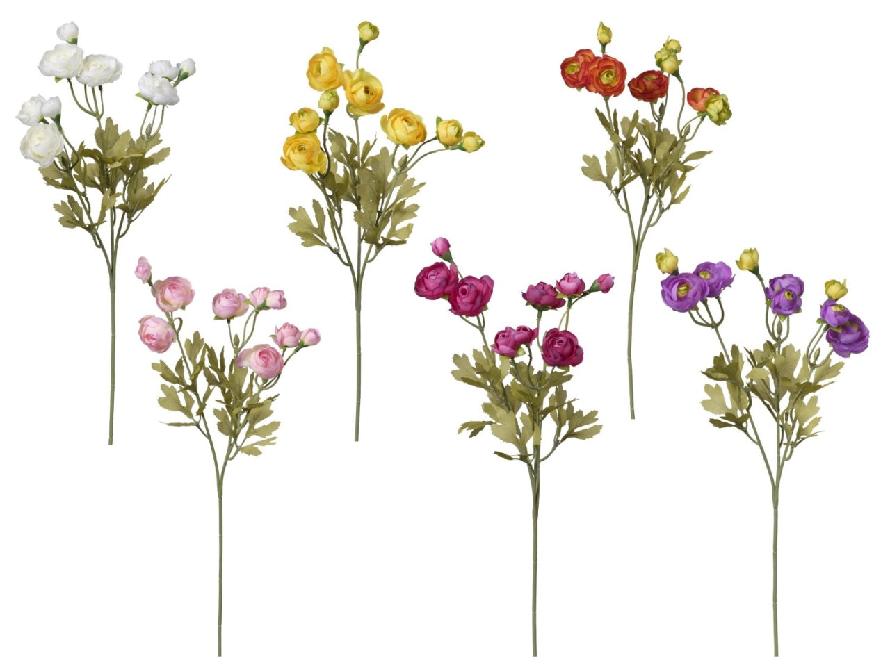 Ramo di ranuncoli in 6 varianti di colori 67cm
